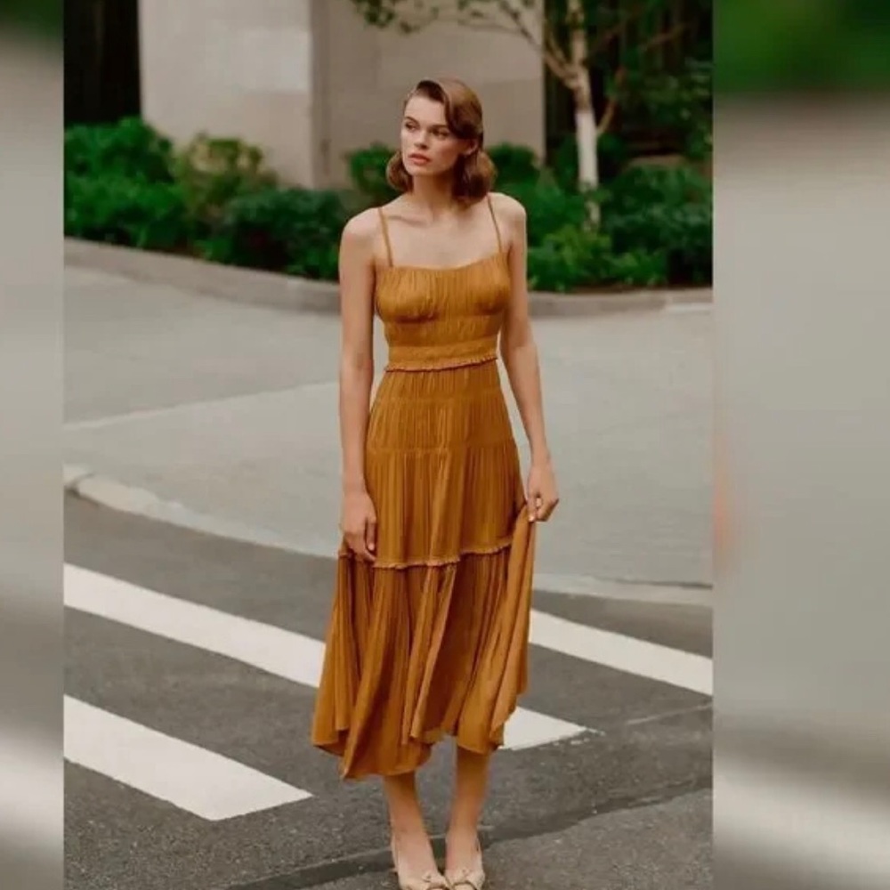 Anthropologie ruched slip dress
